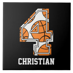Persoonlijk Basketball Number 4 Tegeltje