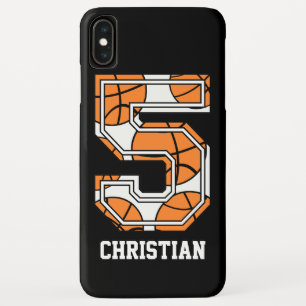 Persoonlijk Basketball Number 5 iPhone XS Max Hoesje