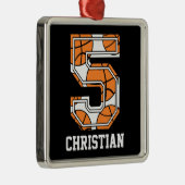 Persoonlijk Basketball Number 5 Metalen Ornament (Rechts)