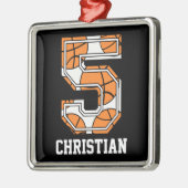 Persoonlijk Basketball Number 5 Metalen Ornament (Links)