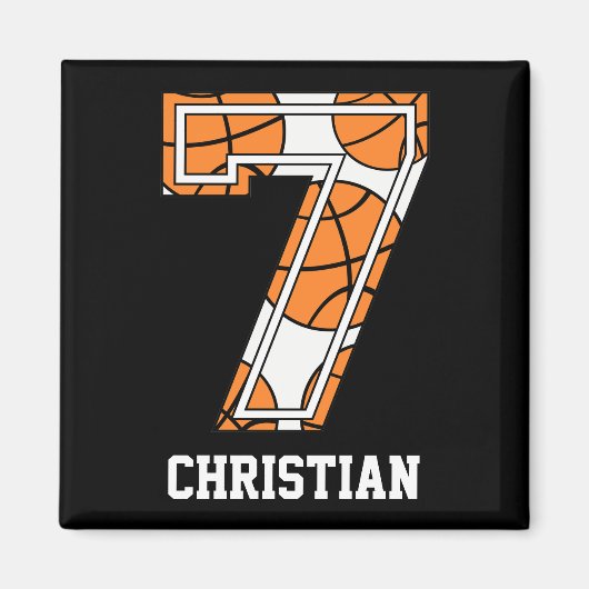 Persoonlijk Basketball Number 7 Magneet (Voorkant)