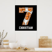 Persoonlijk Basketball Number 7 Poster (Keuken)