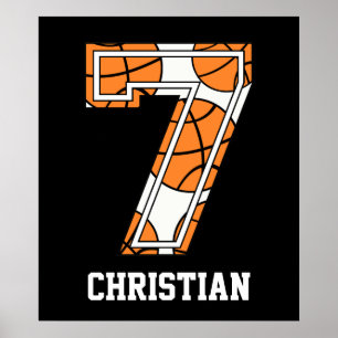 Persoonlijk Basketball Number 7 Poster