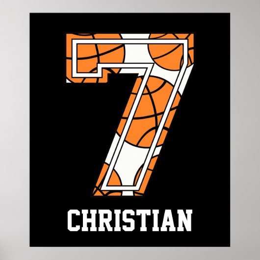 Persoonlijk Basketball Number 7 Poster (Voorkant)