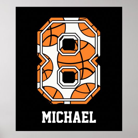 Persoonlijk Basketball Number 8 Poster (Voorkant)