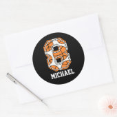 Persoonlijk Basketball Number 8 Ronde Sticker (Envelop)