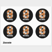 Persoonlijk Basketball Number 8 Ronde Sticker (Vel)