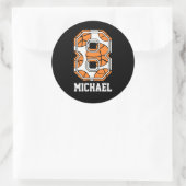 Persoonlijk Basketball Number 8 Ronde Sticker (Tas)