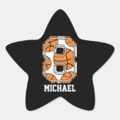 Persoonlijk Basketball Number 8 Ster Sticker (Voorkant)