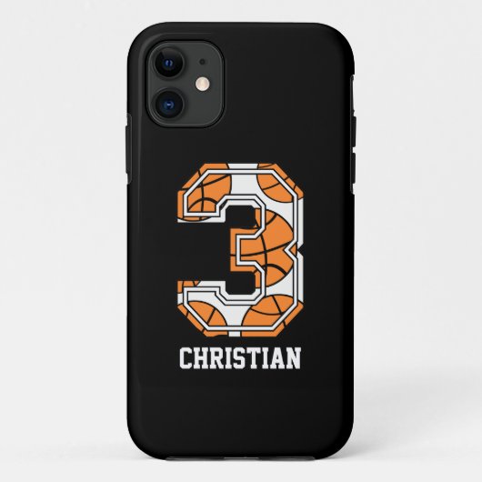 Persoonlijk Basketball Nummer 3 Case-Mate iPhone Case (Achterkant)