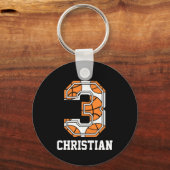 Persoonlijk Basketball Nummer 3 Sleutelhanger (Voorkant)