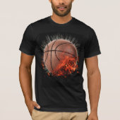 Persoonlijk Basketball on Fire T-shirt (Voorkant)