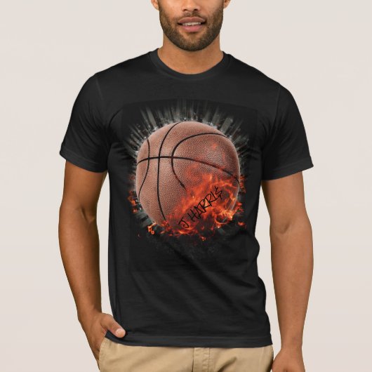 Persoonlijk Basketball on Fire T-shirt (Voorkant)