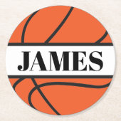 Persoonlijk Basketball Paper-Onderzetter Ronde Kartonnen Onderzetter (Voorkant)