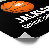 Persoonlijk Basketball Photo Collage Name Team # Poster (Hoek)