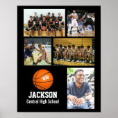Persoonlijk Basketball Photo Collage Name Team # Poster (Voorkant)