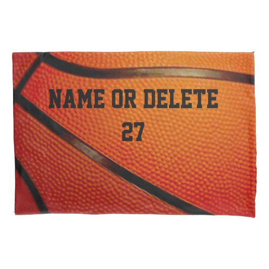 Persoonlijk Basketball Pillow-Hoesje met Jouw teks Kussensloop (Voorkant)