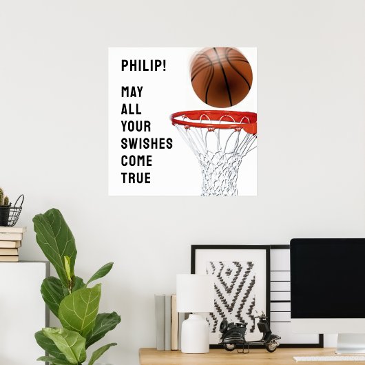 Persoonlijk Basketball Poster (Thuiskantoor)