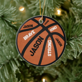 Persoonlijk Basketbalornament Voeg Uw Naam Toe Keramisch Ornament