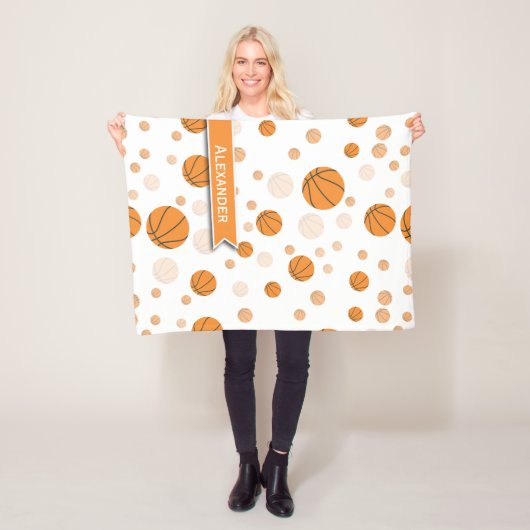 Persoonlijk Basketbalpatroon Fleece Deken (In situ)