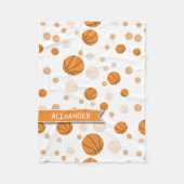 Persoonlijk Basketbalpatroon Fleece Deken (Voorkant)