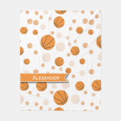 Persoonlijk Basketbalpatroon Fleece Deken (Voorkant)