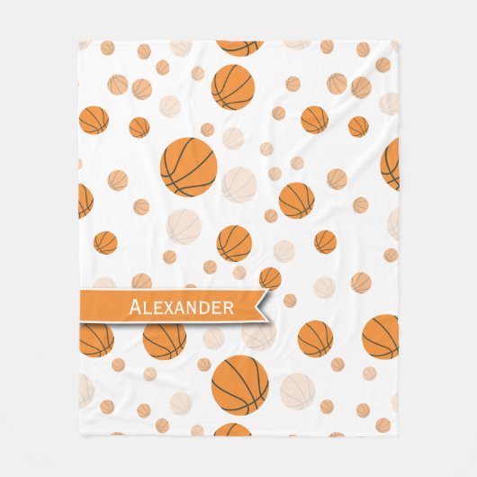 Persoonlijk Basketbalpatroon Fleece Deken (Voorkant)