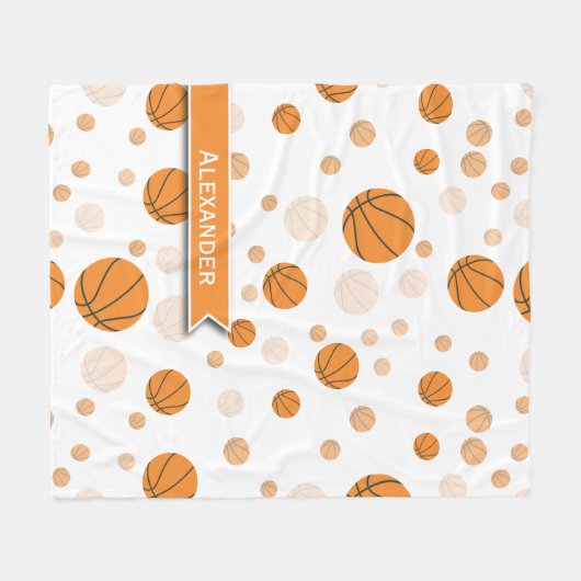Persoonlijk Basketbalpatroon Fleece Deken (Voorkant (Horizontaal))