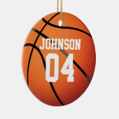 Persoonlijk Basketbalteam Kerstmis Keramisch Ornament (Rechts)