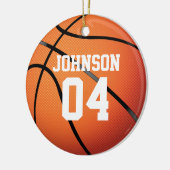 Persoonlijk Basketbalteam Kerstmis Keramisch Ornament (Links)