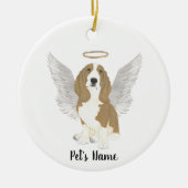 Persoonlijk Basset Hound condoleance monument Keramisch Ornament (Voorkant)