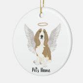 Persoonlijk Basset Hound sympathie-herdenkingsteke Keramisch Ornament (Links)