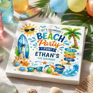 Persoonlijk Beach Party Verjaardagsfeest Zomer Sur Servet