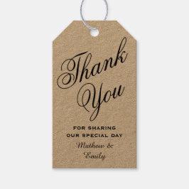Persoonlijk bedank bruiloftsgeschenk cadeaulabel