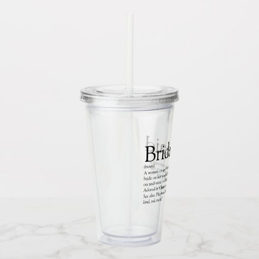 Persoonlijk bedankcadeau voor bruidsmeisje met def acryl drinkbeker (Rechts)