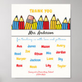 Persoonlijk bedankcadeau voor de leraar poster (Voorkant)