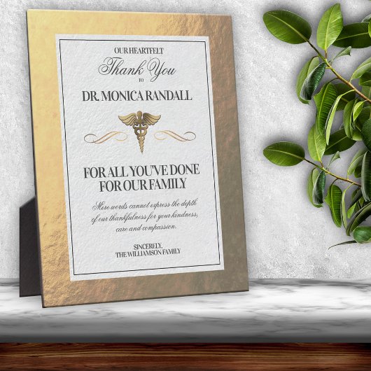 Persoonlijk bedankingsbord voor medische professio fotoplaat