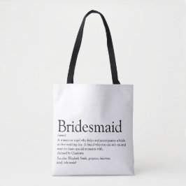 Persoonlijk bedankje voor bruidsmeisje tote bag
