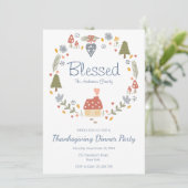 Persoonlijk Bedankt Gezegende Dankbare Dinerparty Kaart (Staand voorkant)