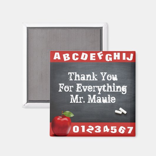Persoonlijk bedankt leraar magneet (Voorkant / Achterkant)