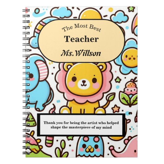 Persoonlijk bedankt leraar notitieboek (Voorkant)