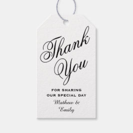 Persoonlijk bedankt voor je bruiloft cadeaulabel