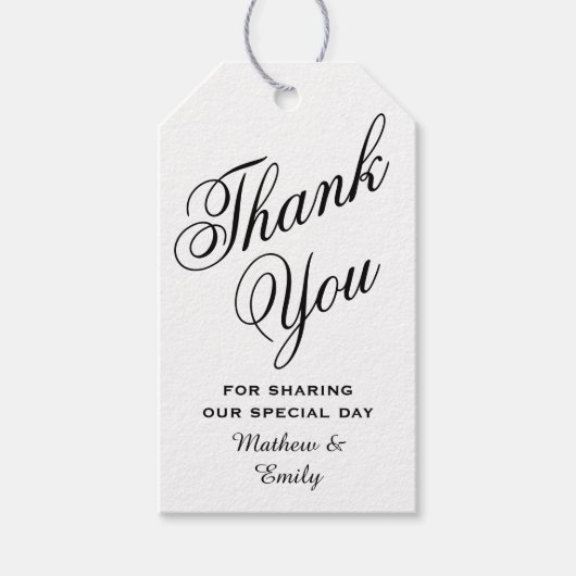 Persoonlijk bedankt voor je bruiloft cadeaulabel (Voorkant)