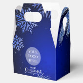 Persoonlijk Bedrijfs Kerstfeest Logo Blauw Bedankdoosjes (Geopend)