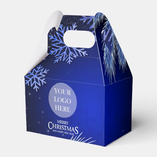 Persoonlijk Bedrijfs Kerstfeest Logo Blauw Bedankdoosjes (Voorkant Zijde)