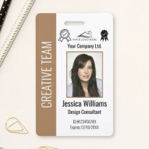 Persoonlijk bedrijfs-werknemers-ID-badge bruin