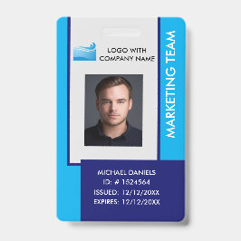 Persoonlijk bedrijfsidentificatiebadge blauw badge