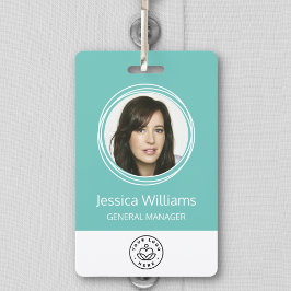 Persoonlijk bedrijfsidentificatiebadge in het blau badge