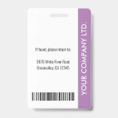 Persoonlijk bedrijfsidentificatiebadge paars badge (Achterkant)