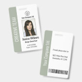 Persoonlijk Bedrijfsidentificatiebadge Sage Badge (Voor- en achterkant)